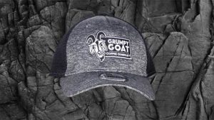 Grumpy Goat Coffee Gray Trucker Hat With Black Mesh