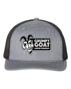 Grumpy Goat Gray Trucker Hat with Black Mesh