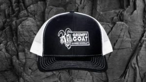 Grumpy Goat Coffee Black Trucker Hat With White Mesh