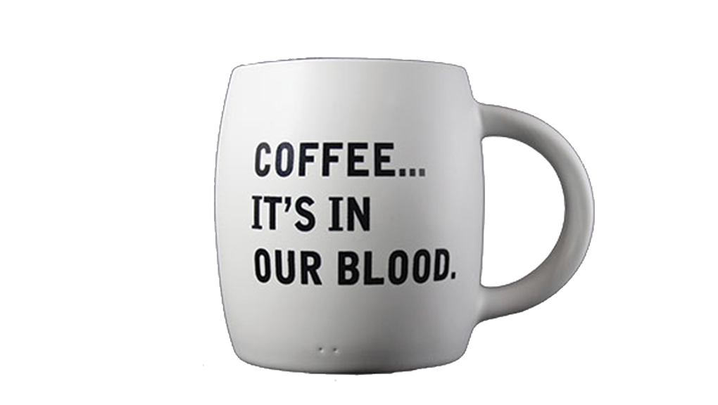 Matte White Coffee Mug "Coffee.. It's In Our Blood" Matte White Coffee Mug "Coffee.. It's In Our Blood"