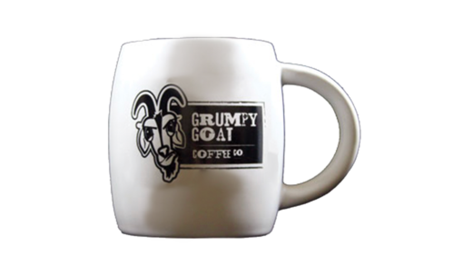 Matte White Coffee Mug Distressed Logo