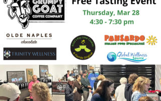 Grumpy Goat Coffee Sips and Bites tasting event March 28, 2024