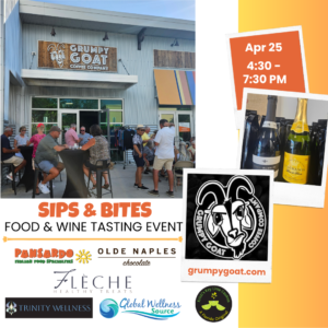Grumpy Goat Coffee’s Sips & Bites free tasting event on Thursday, April 25